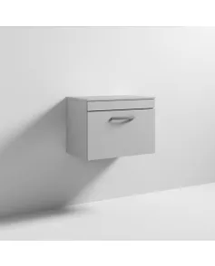 APS6458 600 WH Single Drawer Vanity & Worktop Gloss Grey Mist