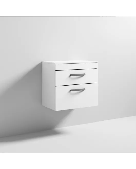 APS6464 600 WH 2-Drawer Vanity & Worktop Gloss White