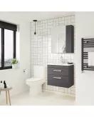 APS6465 600 WH 2-Drawer Vanity & Basin 1 Gloss Grey