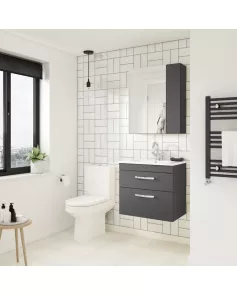 APS6465 600 WH 2-Drawer Vanity & Basin 1 Gloss Grey