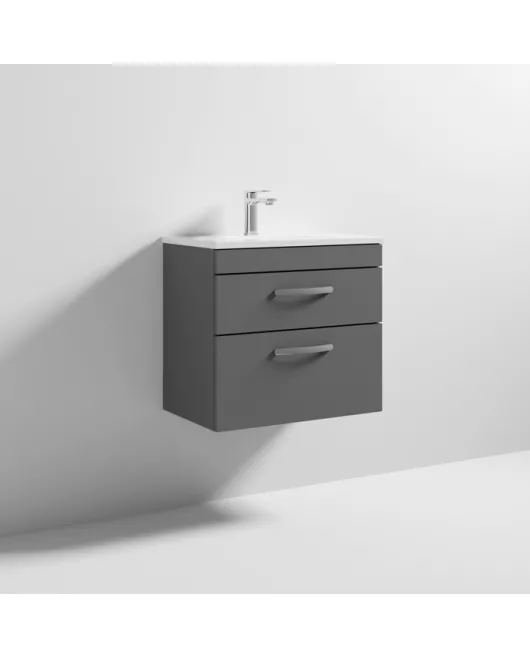 APS6467 600 WH 2-Drawer Vanity & Basin 2 Gloss Grey