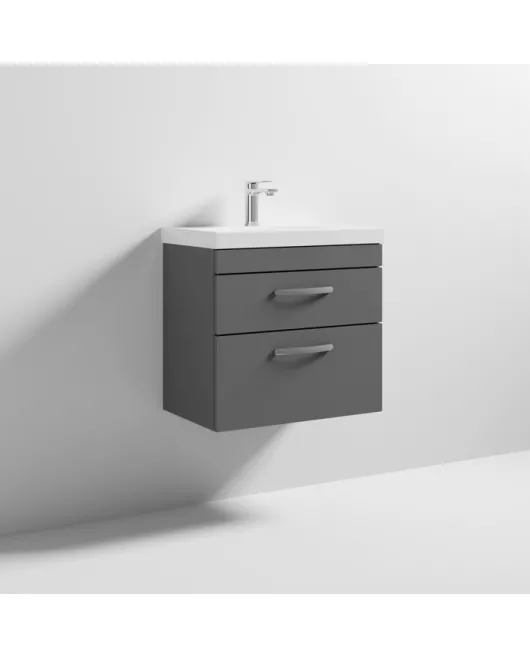 APS6468 600 WH 2-Drawer Vanity & Basin 3 Gloss Grey