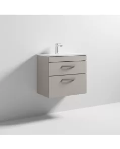 APS6472 600 WH 2-Drawer Vanity & Basin 2 Stone Grey