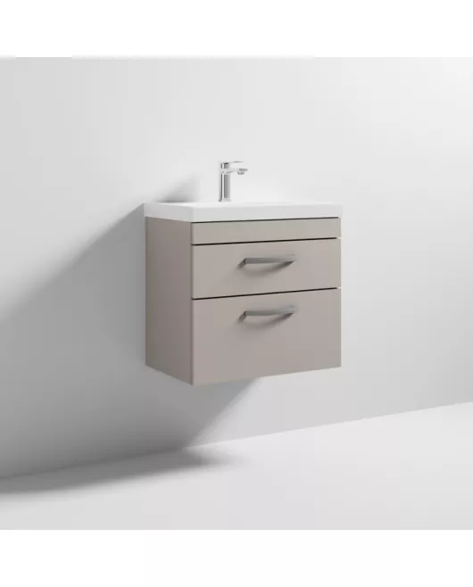 APS6473 600 WH 2-Drawer Vanity & Basin 3 Stone Grey