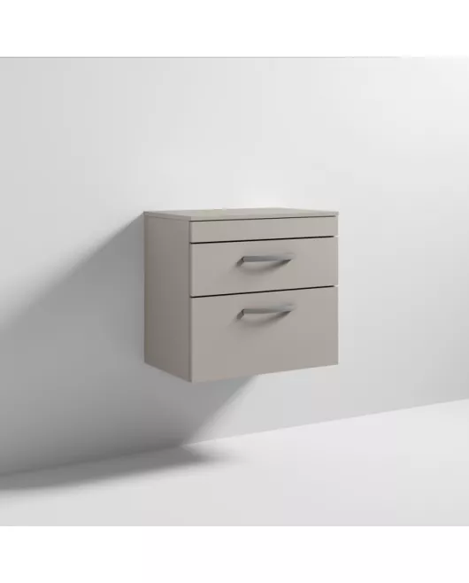 APS6474 600 WH 2-Drawer Vanity & Worktop Stone Grey