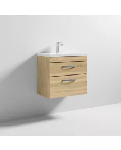 APS6480 600 WH 2-Drawer Vanity & Basin 1 Natural Oak