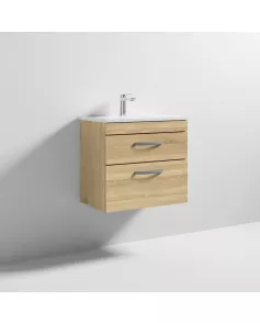APS6482 600 WH 2-Drawer Vanity & Basin 2 Natural Oak