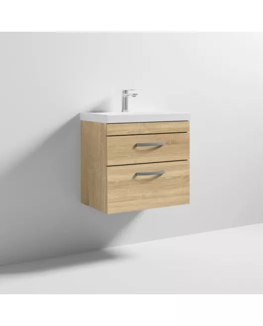 APS6483 600 WH 2-Drawer Vanity & Basin 3 Natural Oak