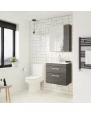 APS6485 600 WH 2-Drawer Vanity & Basin 1 Brown Grey Avola