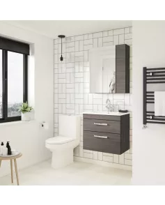 APS6485 600 WH 2-Drawer Vanity & Basin 1 Brown Grey Avola