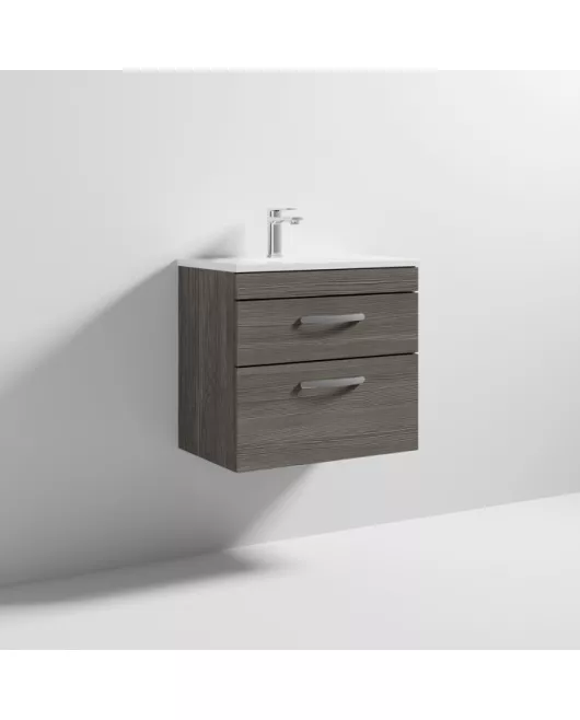 APS6487 600 WH 2-Drawer Vanity & Basin 2 Brown Grey Avola