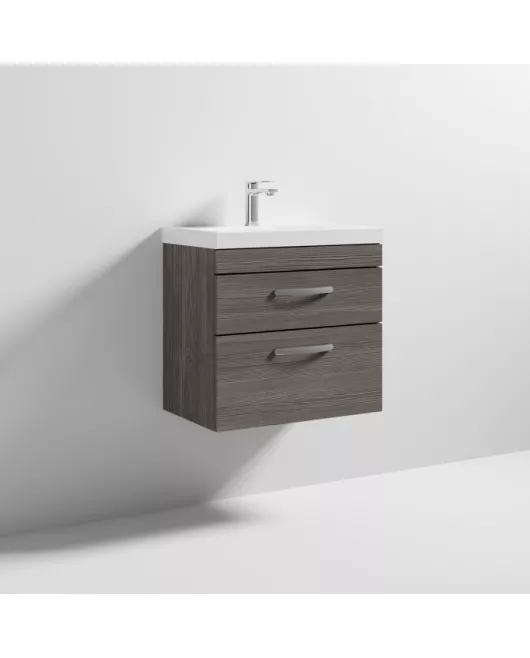 APS6488 600 WH 2-Drawer Vanity & Basin 3 Brown Grey Avola