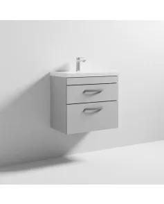 APS6495 600 WH 2-Drawer Vanity & Basin 1 Gloss Grey Mist