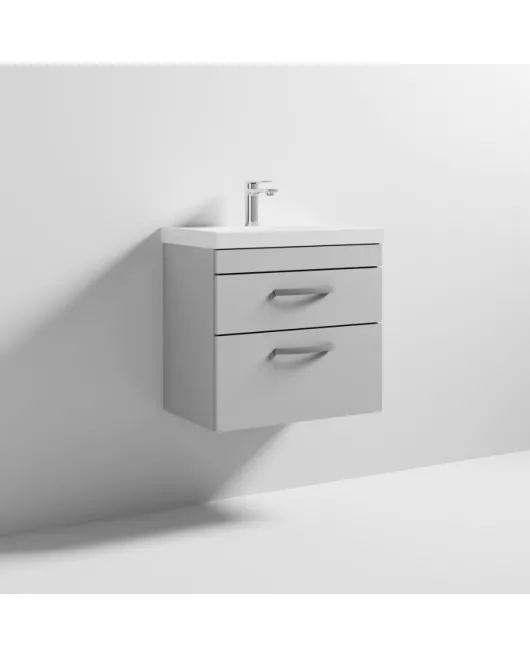 APS6498 600 WH 2-Drawer Vanity & Basin 3 Gloss Grey Mist