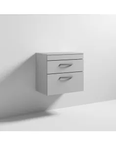 APS6499 600 WH 2-Drawer Vanity & Worktop Gloss Grey Mist