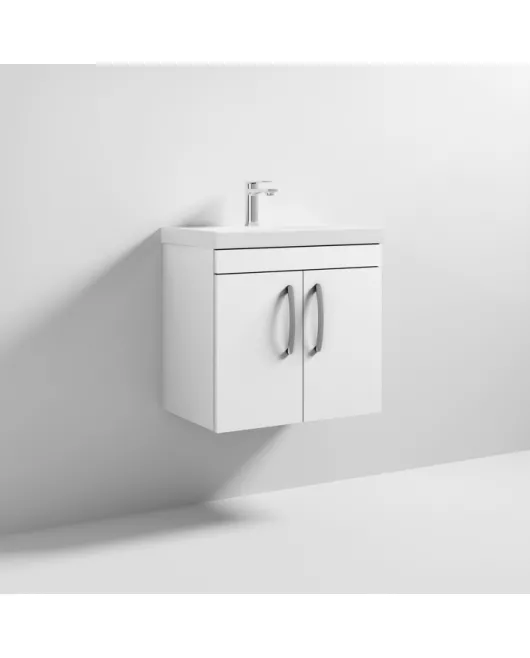 APS6503 600 WH 2-Door Vanity & Basin 3 Gloss White