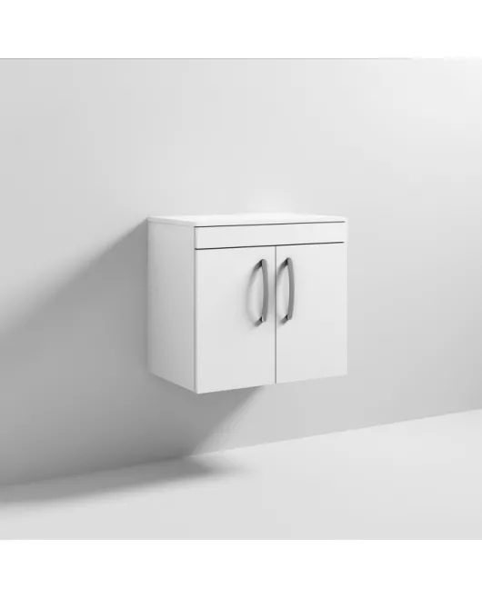 APS6504 600 WH 2-Door Vanity & Worktop Gloss White