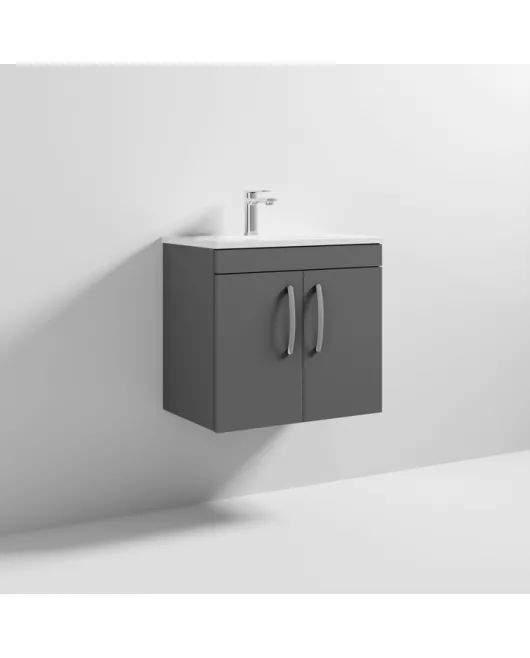 APS6507 600 WH 2-Door Vanity & Basin 2 Gloss Grey