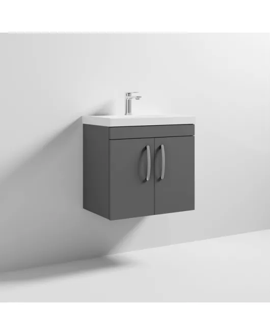 APS6508 600 WH 2-Door Vanity & Basin 3 Gloss Grey