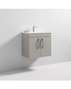 APS6512 600 WH 2-Door Vanity & Basin 2 Stone Grey