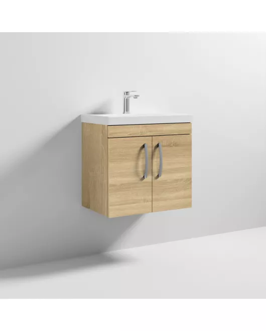 APS6523 600 WH 2-Door Vanity & Basin 3 Natural Oak