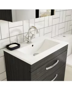 APS6537 600 WH 2-Door Vanity & Basin 2 Gloss Grey Mist