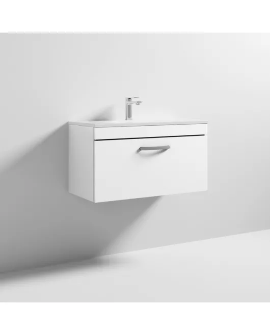 APS6542 800 WH Single Drawer Vanity & Basin 2 Gloss White