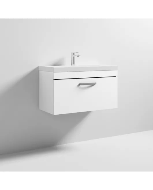 APS6543 800 WH Single Drawer Vanity & Basin 3 Gloss White