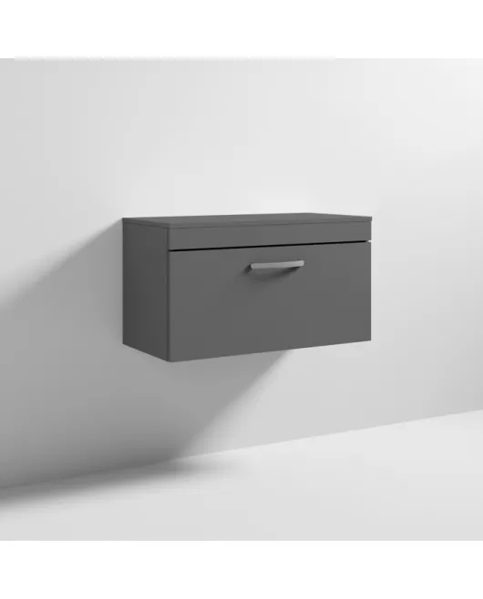 APS6550 800 WH Single Drawer Vanity & Worktop Gloss Grey