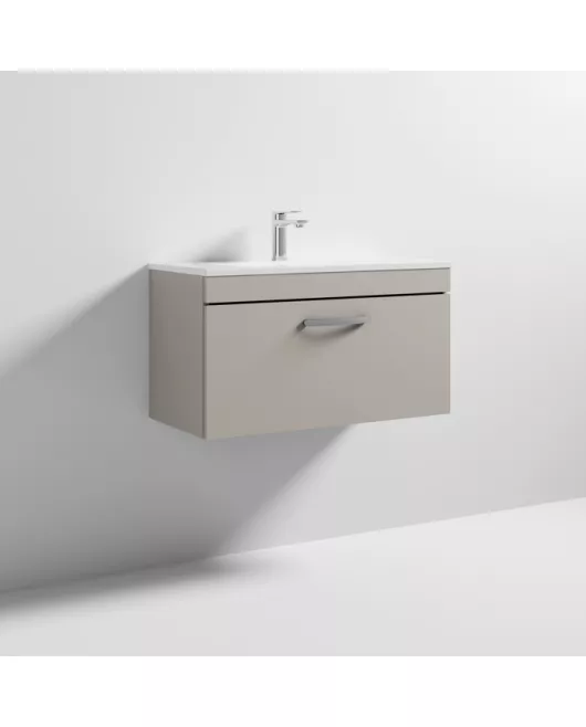 APS6554 800 WH Single Drawer Vanity & Basin 2 Stone Grey