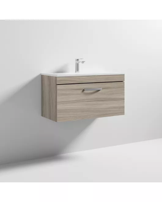 APS6560 800 WH Single Drawer Vanity & Basin 2 Driftwood