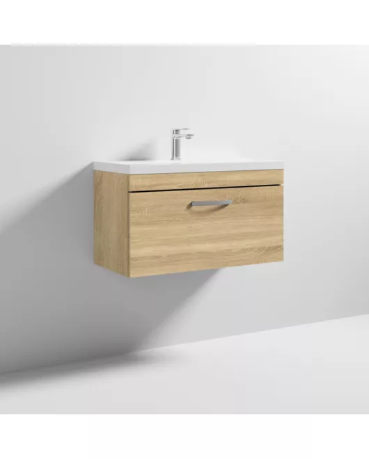 APS6564 800 WH Single Drawer Vanity & Basin 1 Natural Oak