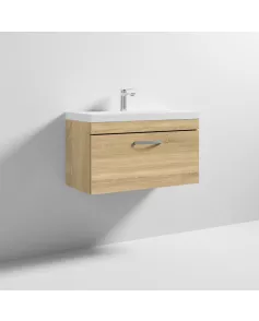 APS6567 800 WH Single Drawer Vanity & Basin 3 Natural Oak