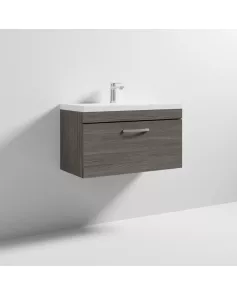 APS6570 800 WH Single Drawer Vanity & Basin 1 Brown Grey Avola