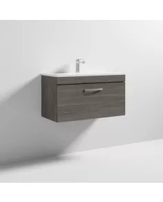 APS6572 800 WH Single Drawer Vanity & Basin 2 Brown Grey Avola