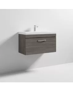 APS6573 800 WH Single Drawer Vanity & Basin 3 Brown Grey Avola