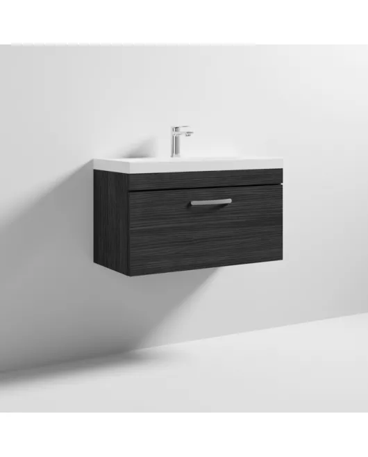 APS6579 800 WH Single Drawer Vanity & Basin 3 Hacienda Black