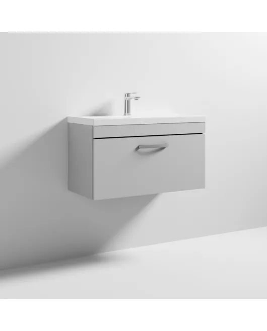 APS6582 800 WH Single Drawer Vanity & Basin 1 Gloss Grey Mist