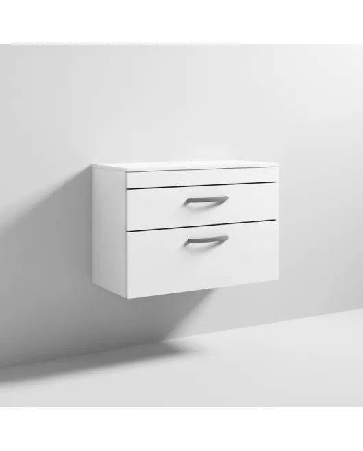 APS6592 800 WH 2-Drawer Vanity & Worktop Gloss White