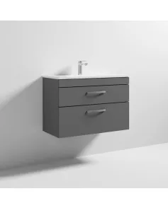 APS6595 800 WH 2-Drawer Vanity & Basin 2 Gloss Grey