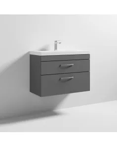 APS6596 800 WH 2-Drawer Vanity & Basin 3 Gloss Grey