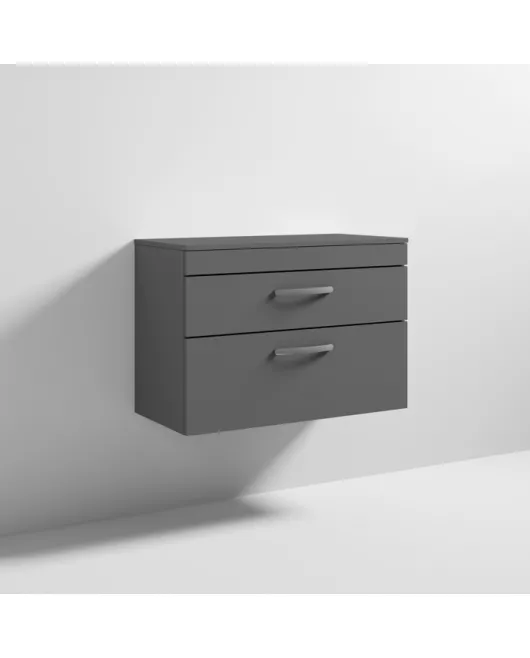APS6597 800 WH 2-Drawer Vanity & Worktop Gloss Grey