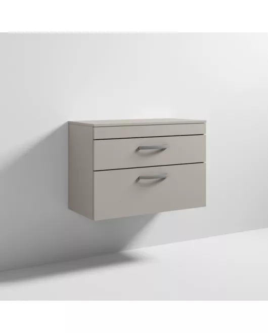 APS6602 800 WH 2-Drawer Vanity & Worktop Stone Grey
