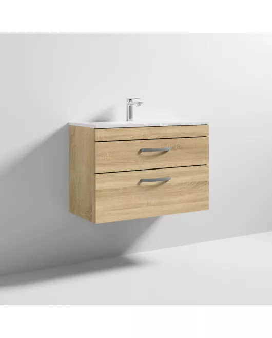 APS6610 800 WH 2-Drawer Vanity & Basin 2 Natural Oak