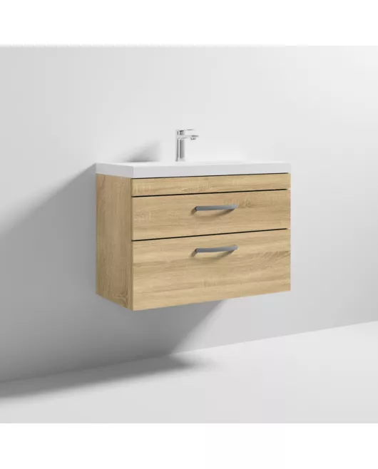 APS6611 800 WH 2-Drawer Vanity & Basin 3 Natural Oak