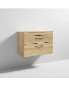 APS6612 800 WH 2-Drawer Vanity & Worktop Natural Oak