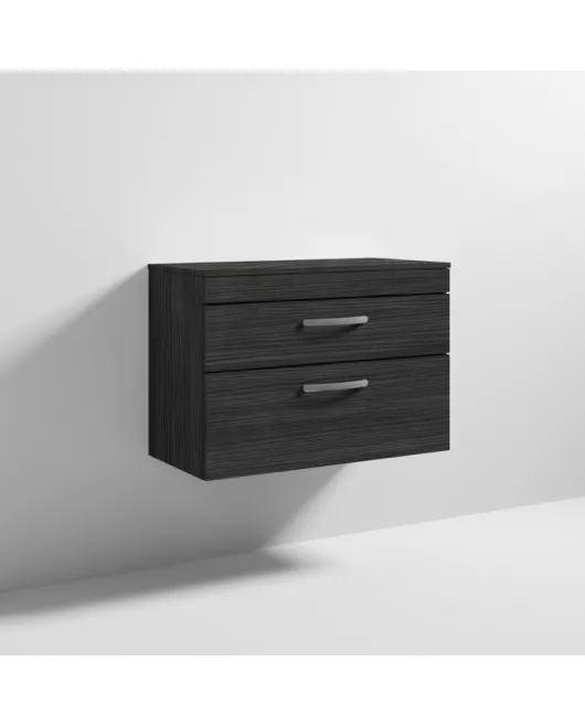 APS6622 800 WH 2-Drawer Vanity & Worktop Hacienda Black