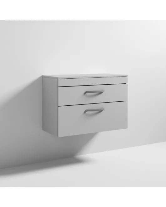 APS6627 800 WH 2-Drawer Vanity & Worktop Gloss Grey Mist