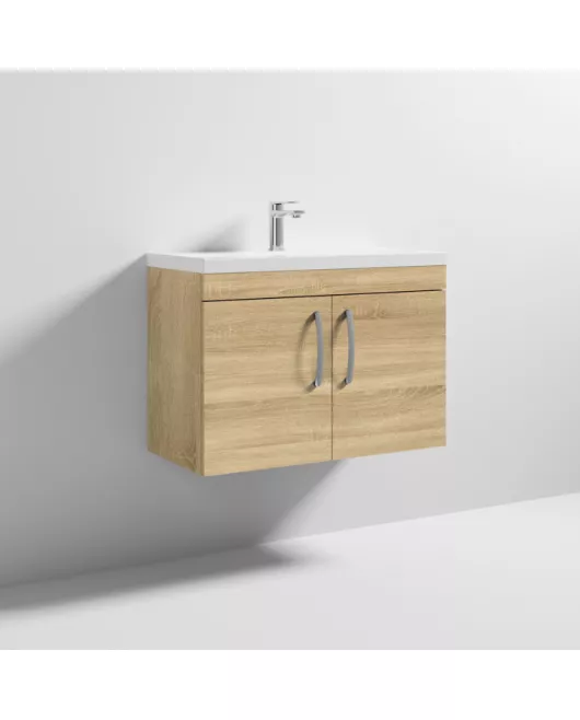 APS6648 800 WH 2-Door Vanity & Basin 1 Natural Oak