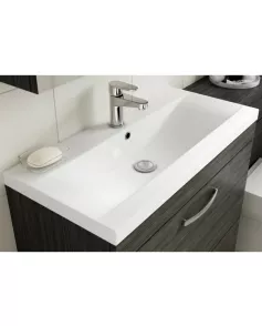 APS6663 800 WH 2-Door Vanity & Basin 1 Gloss Grey Mist